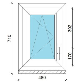 50x70 cm bukó-nyíló ablak