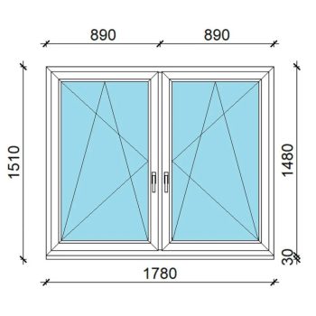 180x150 cm tokosztott ablak
